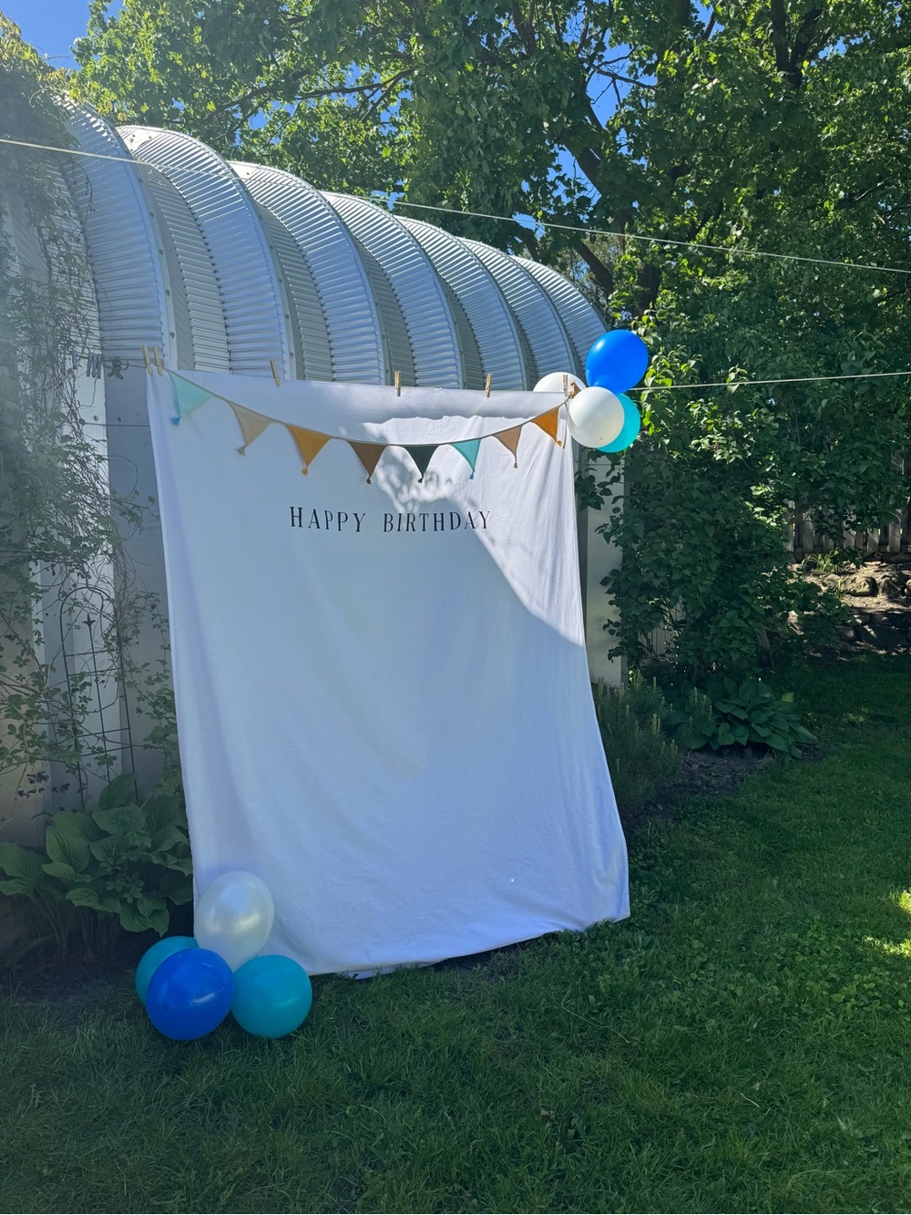 Custom White "Happy Birthday" Photo Backdrop